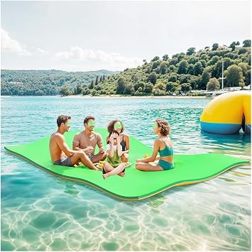 Floating Water Pad Mat, 3 Layers XPE Foam Ft Lily Pad for Beach, Ocean, Lake, Roll-Up Floating Island for Water Recreation and Relaxing