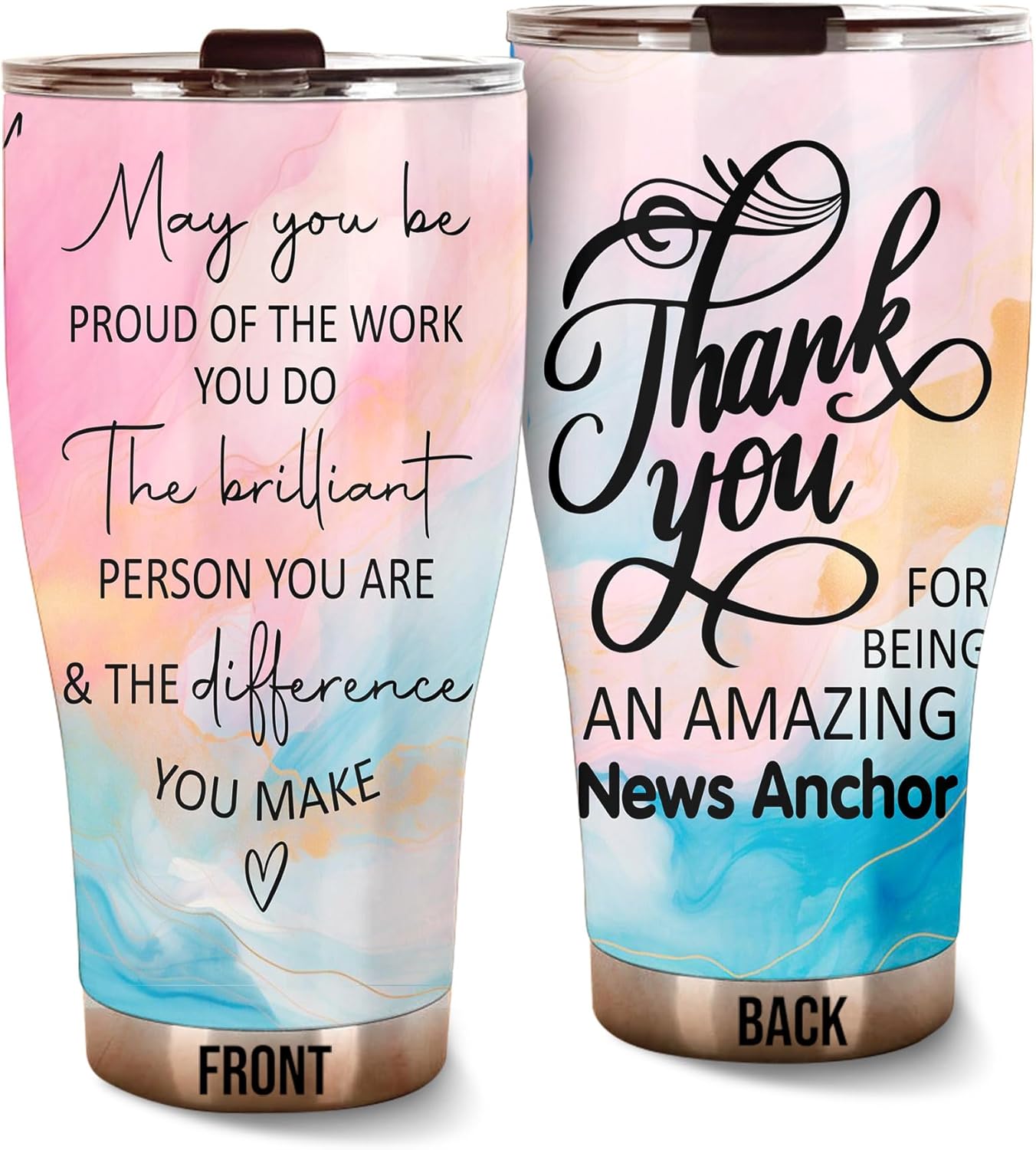 Thank You Amazing News Anchor Tumbler Stainless Steel 30oz, Appreciation Gifts for Coworkers, Employees & Staffs Women, Driking Coffee Cup For Teammates Birthday Christmas