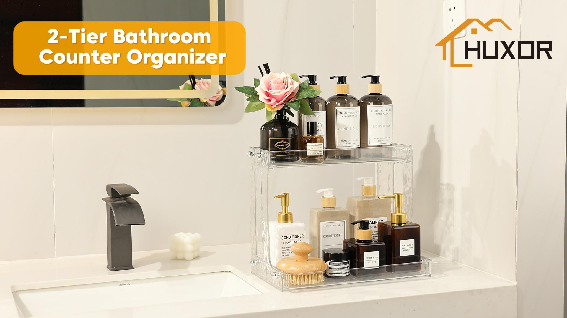 Amazon.com: HUXOR Bathroom Countertop Organizer, 2 Tier Makeup
