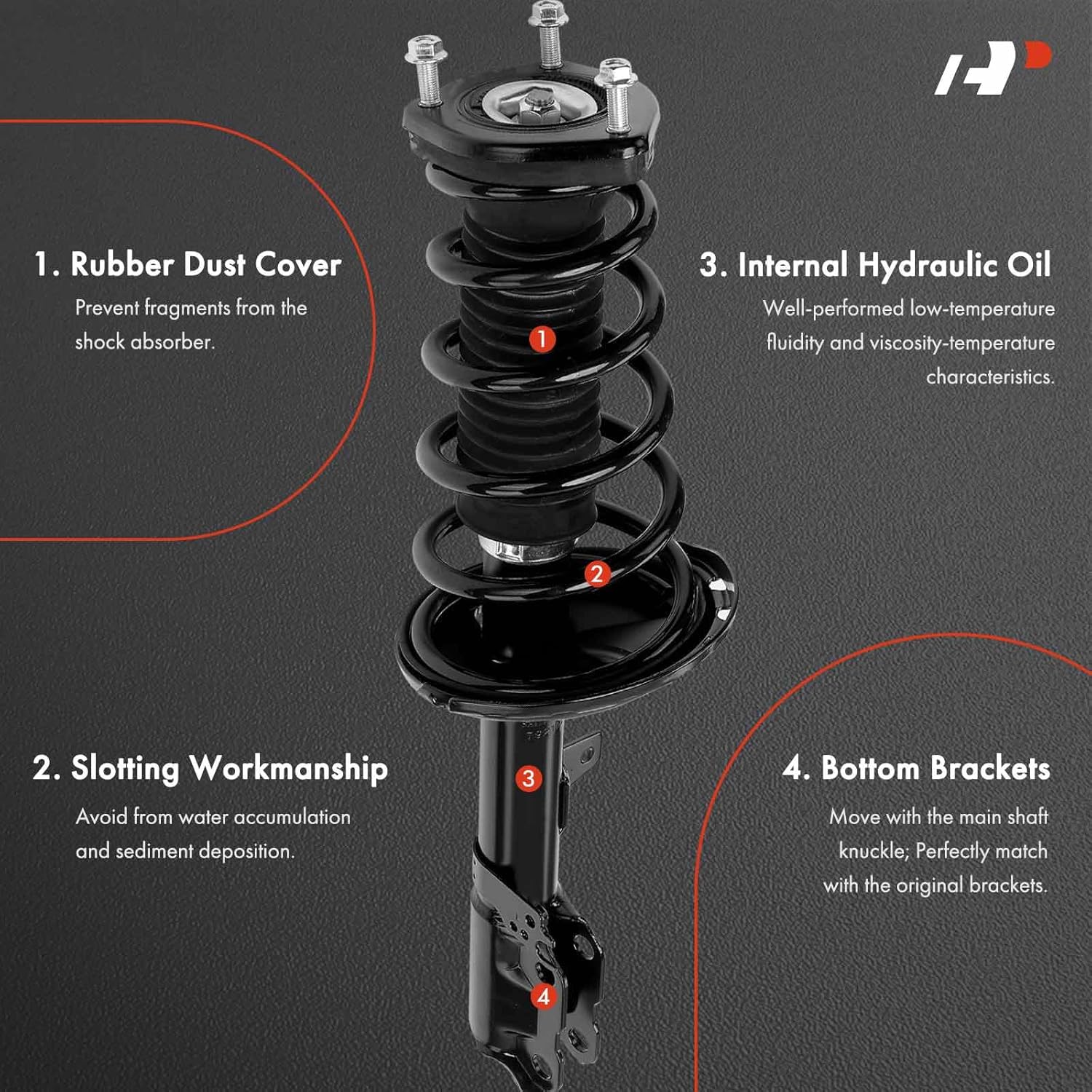 A-Premium Front Struts Compatible with Lexus RX350 [FWD] 2008-2009, w/o Air Susp - 2x Replacement Suspension Complete Strut Assembly Shock with Coil Spring