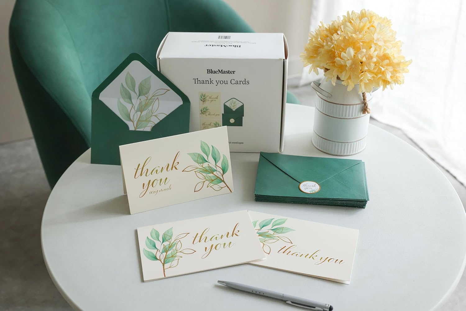 100 Pack Thank you Cards, Elegant Cards with Envelopes & 105 Stickers, Thank you Card Bulk Minimalist, Gifts for Wedding, Baby Shower, Bachelorette Party, Graduation Party image 8 of 8 B0F64852JM