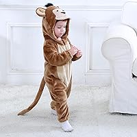 Vista 8 de TONWHAR Baby Boy's Girl's Animal Bodysuit Infant And Toddler's Romper Jumpsuit Halloween Costume Partywear Mono marrón
