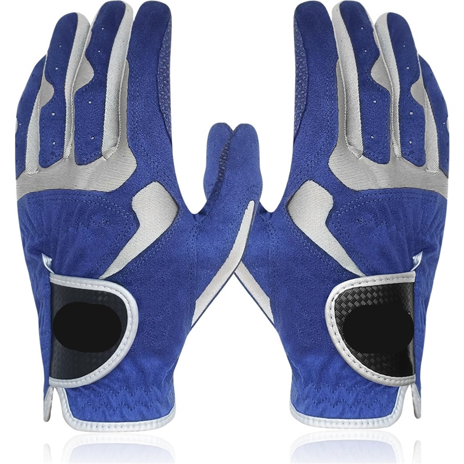 Guanto da golf Guanti da golf 2 pezzi for uomo donna unisex sportivi in ​​tessuto for mano sinistra destra per principianti(Right hand blue,Large L 25)