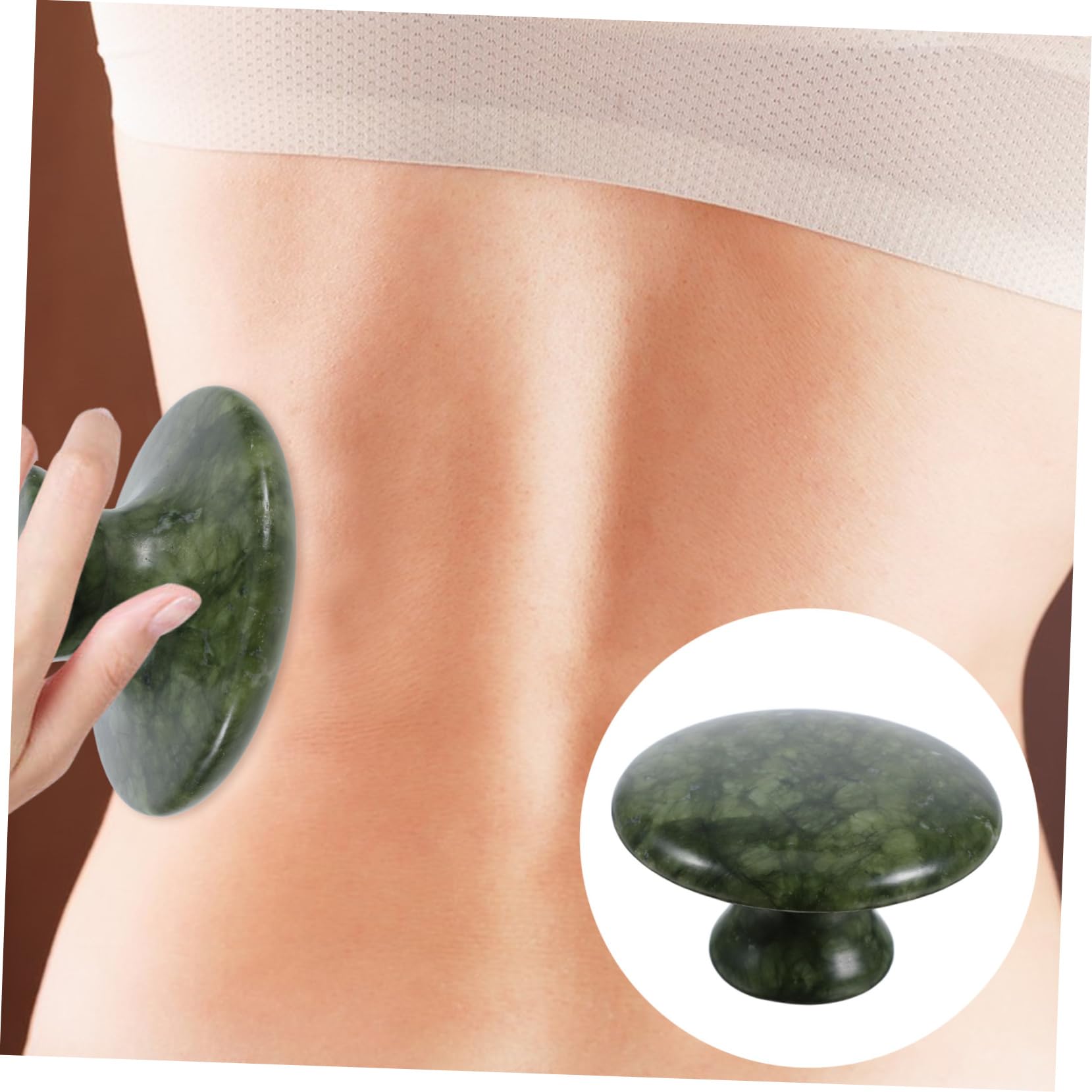 Strumento Gua Sha in Jade a Forma di Fungo, Massaggiatore per Viso e Corpo, Design Ergonomico per Trattamenti Spa Rilassanti