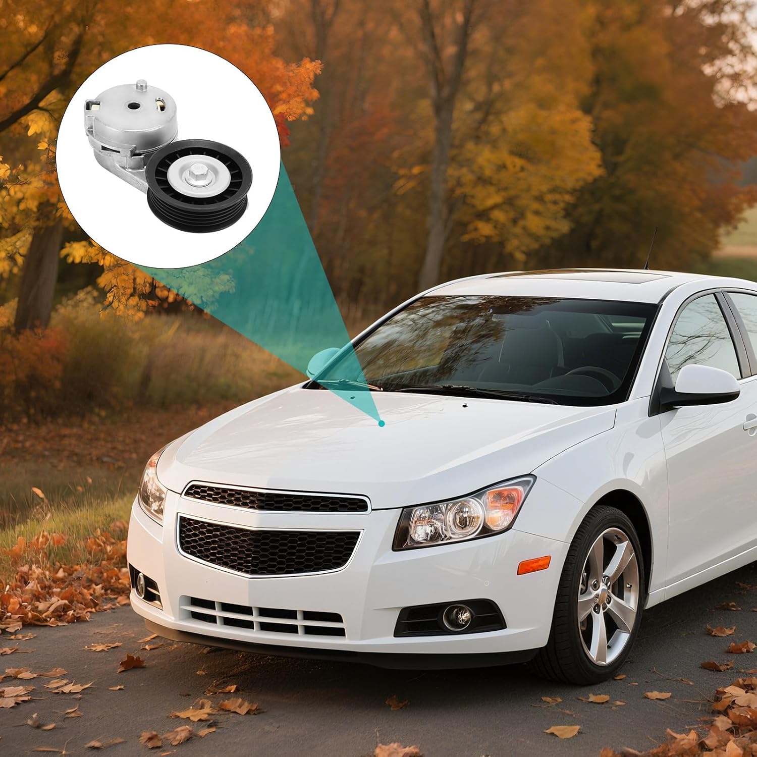 AULINK 12577764 ‎Belt Tensioner Assembly with Pulley(3.5L 3.9L L4)For Chevrolet Impala Malibu Monte Carlo Uplander 2006-2011,For Saturn Aura Relay Vue,For Buick Terraza,For Pontiac G6 Montana 12603527