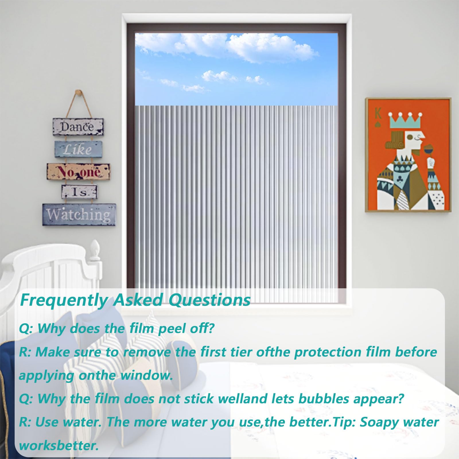 Möbel-Klebefolie Möbelfolie Selbstklebende Küchenfolie 75 x 420 cm Statisch Haftend Ohne Klebstoff Anti UV Sonnenschutz für Badezimmer, Büro, Umkleide, Changhong 2