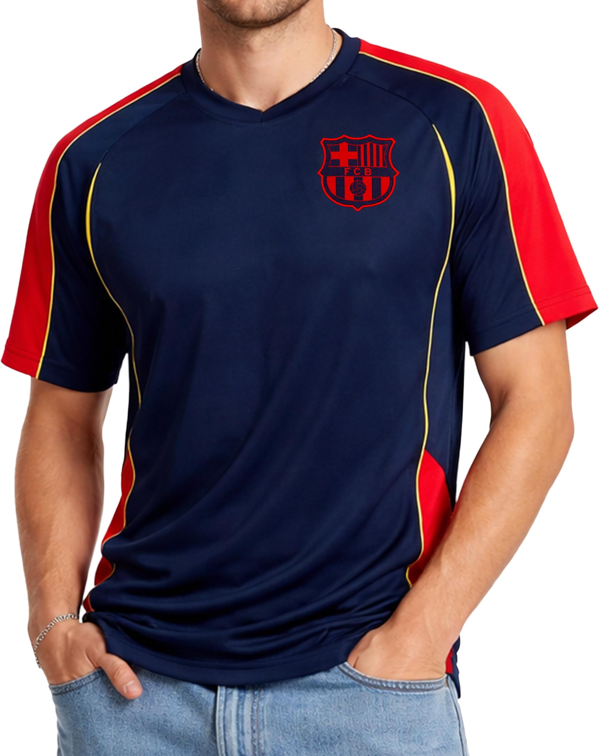 FC Barcelona Shirt - Officially Liecensed Jersey | Highlight, Navy, Small