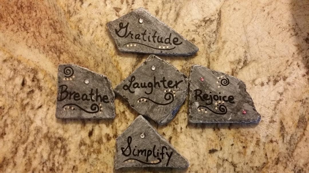 Inspirational painted rocks