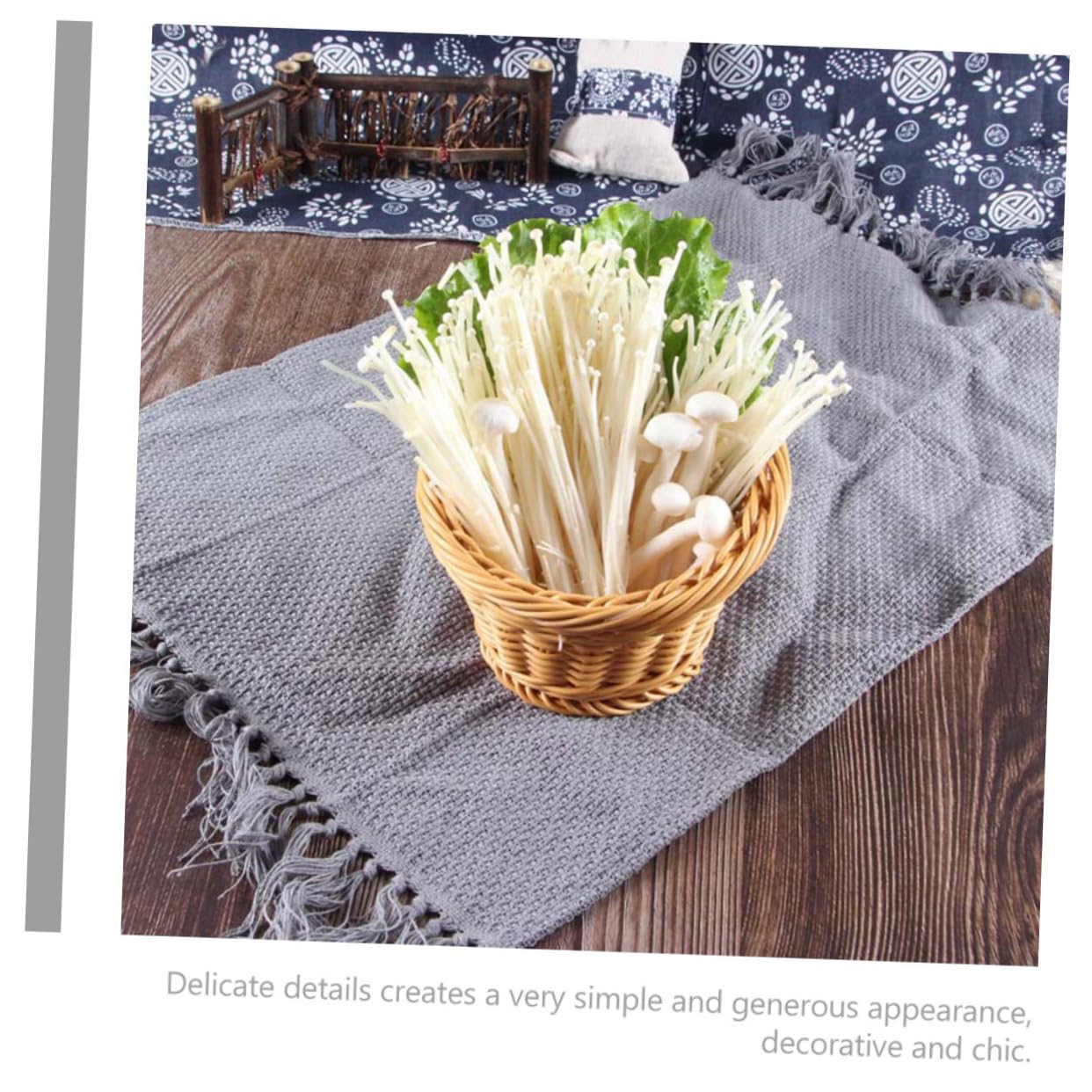 COLLBATH Rattan Basket Vegetable Organizer Woven Bread Basket Bread Holder Multi-function Basket Rattan Bread Bowl Home Basket Woven Fruit Bowl Woven Breads Baskets Fruits Basket