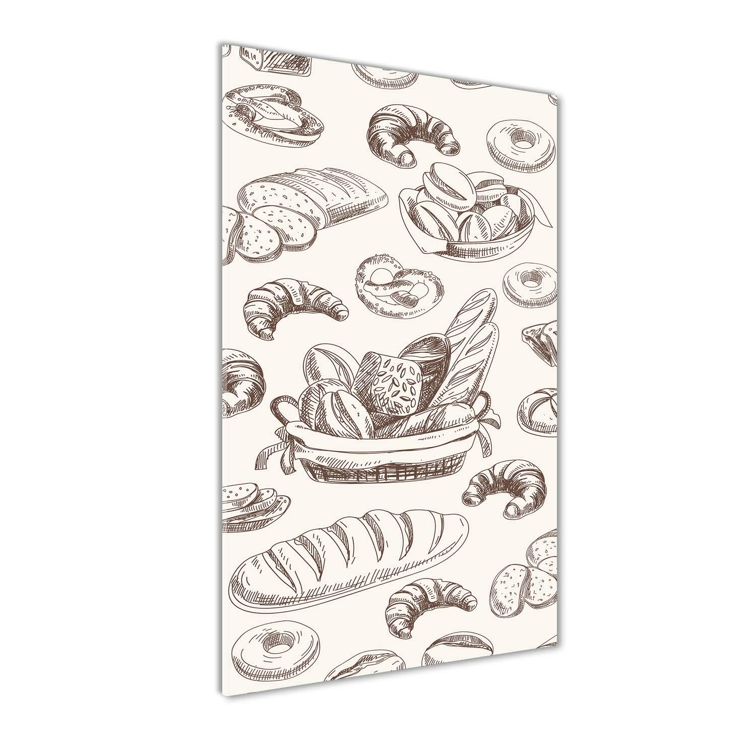 Tableaux pour la mur en verre acrylique Tulup 50x100 motif pain pour un design mural premium