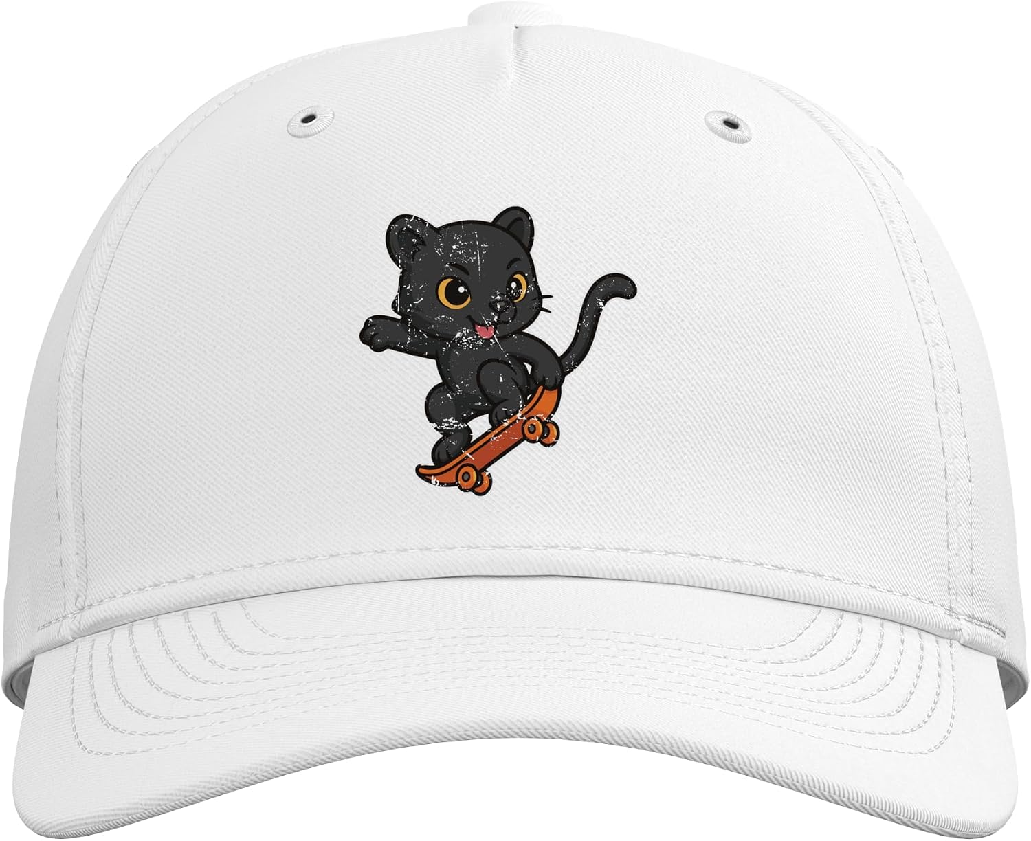 Happy Skateboard Corgi Retro Cartoon Adjustable Baseball Hat image 2