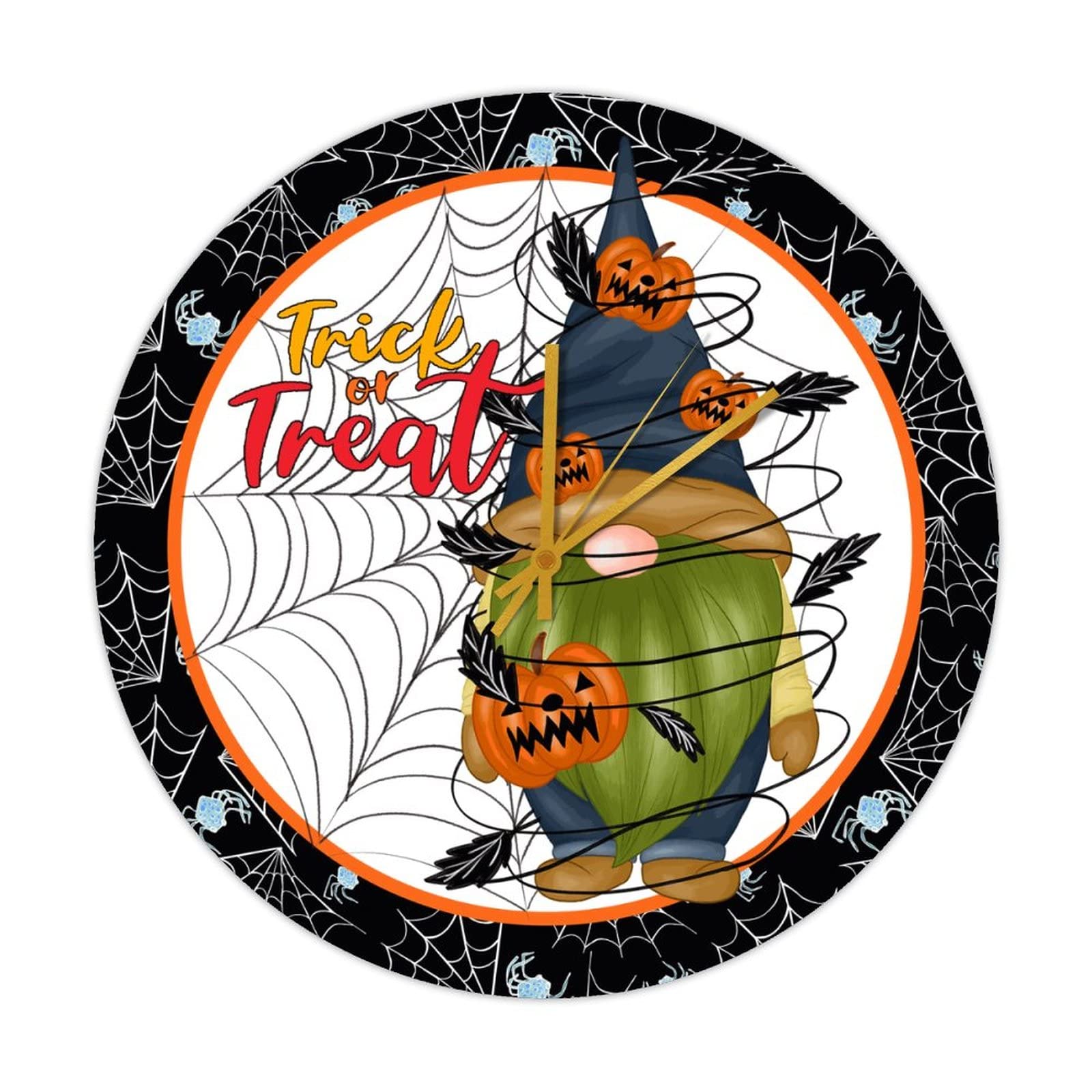 Horloge murale rétro Halloween en bois Trick or Treat