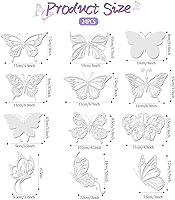 Vista 7 de 24 Pcs Window Strike Prevention Stickers Decals Butterfly Window Anti Collision Window Clings to Prevent Bird Strikes, Anti Bird Collision Decals