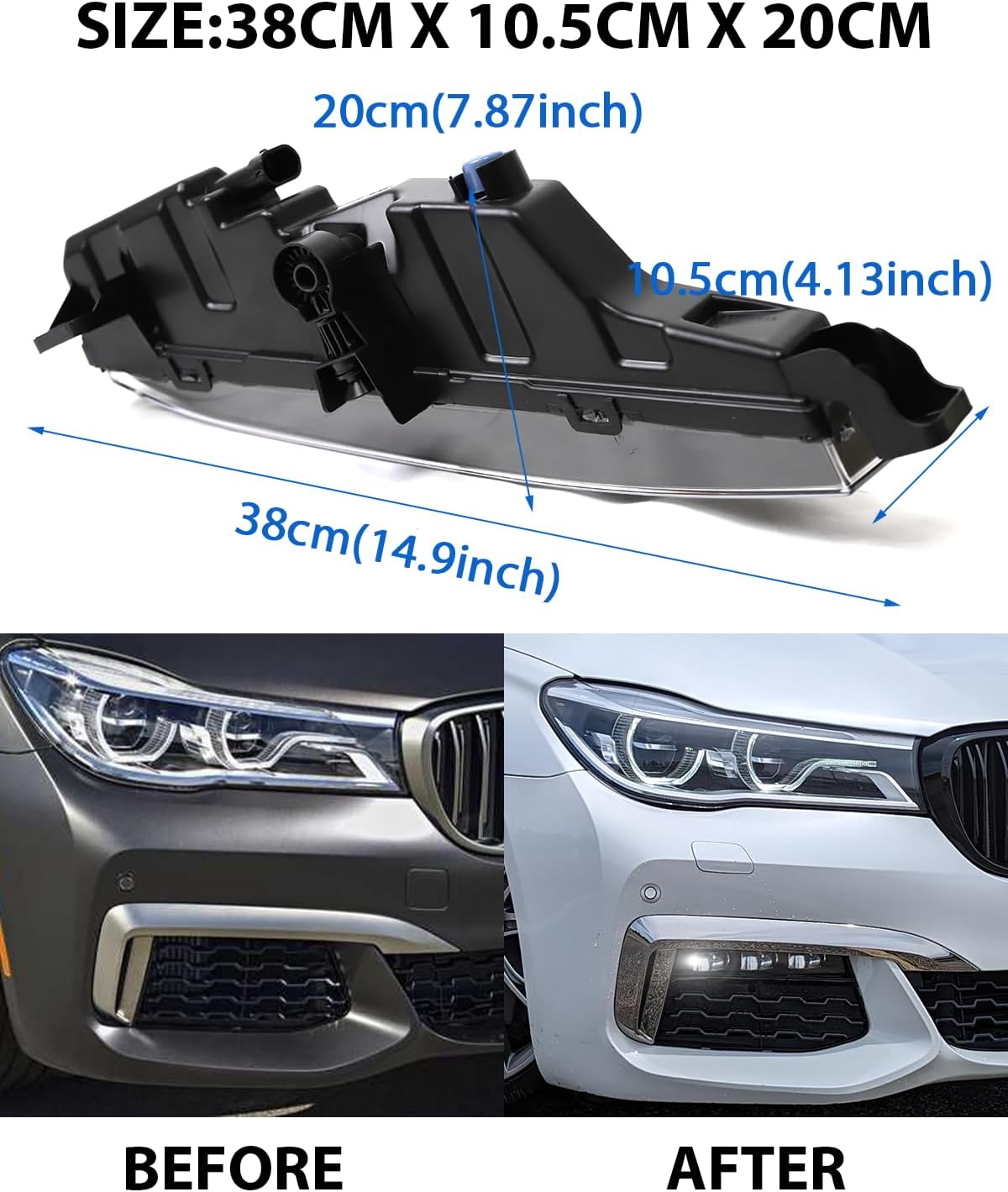 Front Left&Right Bumper LED Fog Light Replacement Compatible With BMW G11 G12 740 750 xDrive M760 xDrive 7Series (2016-2019)Replaces OEM 63177342953 Driver Side Daytime Running Light Assembly