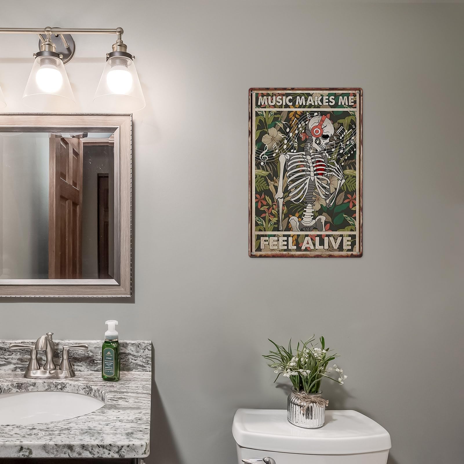 Cartello Metallico WEIMEILD Come With Me | 20x30 Cm | Mucca E Astronave | Decorazione Parete Divertente - 5