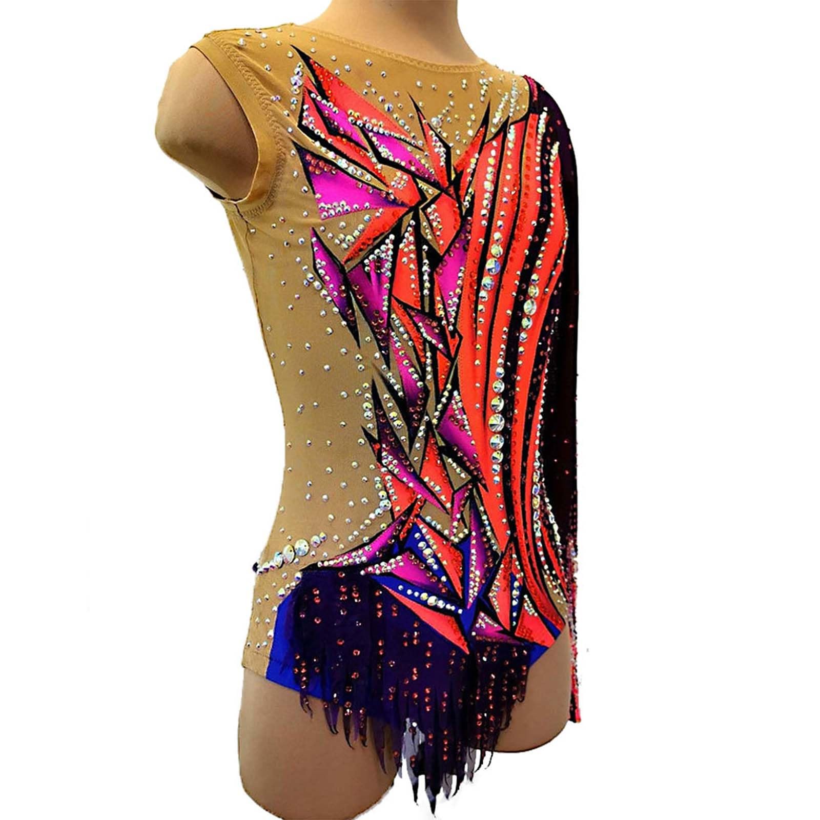 Leotardo De Gimnasia Rítmica For Niñas Trajes De Caída De Cristales Brillantes For Niñas Ropa De Competición