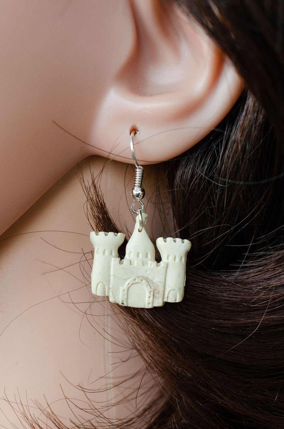 Sand castle earrings Miniblings pendant lock handicrafts beach castle sand beach