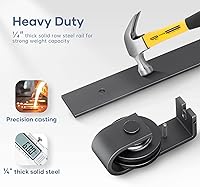 Vista 4 de EaseLife Kit de riel de 48 pulgadas para puerta corrediza de granero plegable para 4 puertas de armario, rodillo de montaje superior, resistente, se