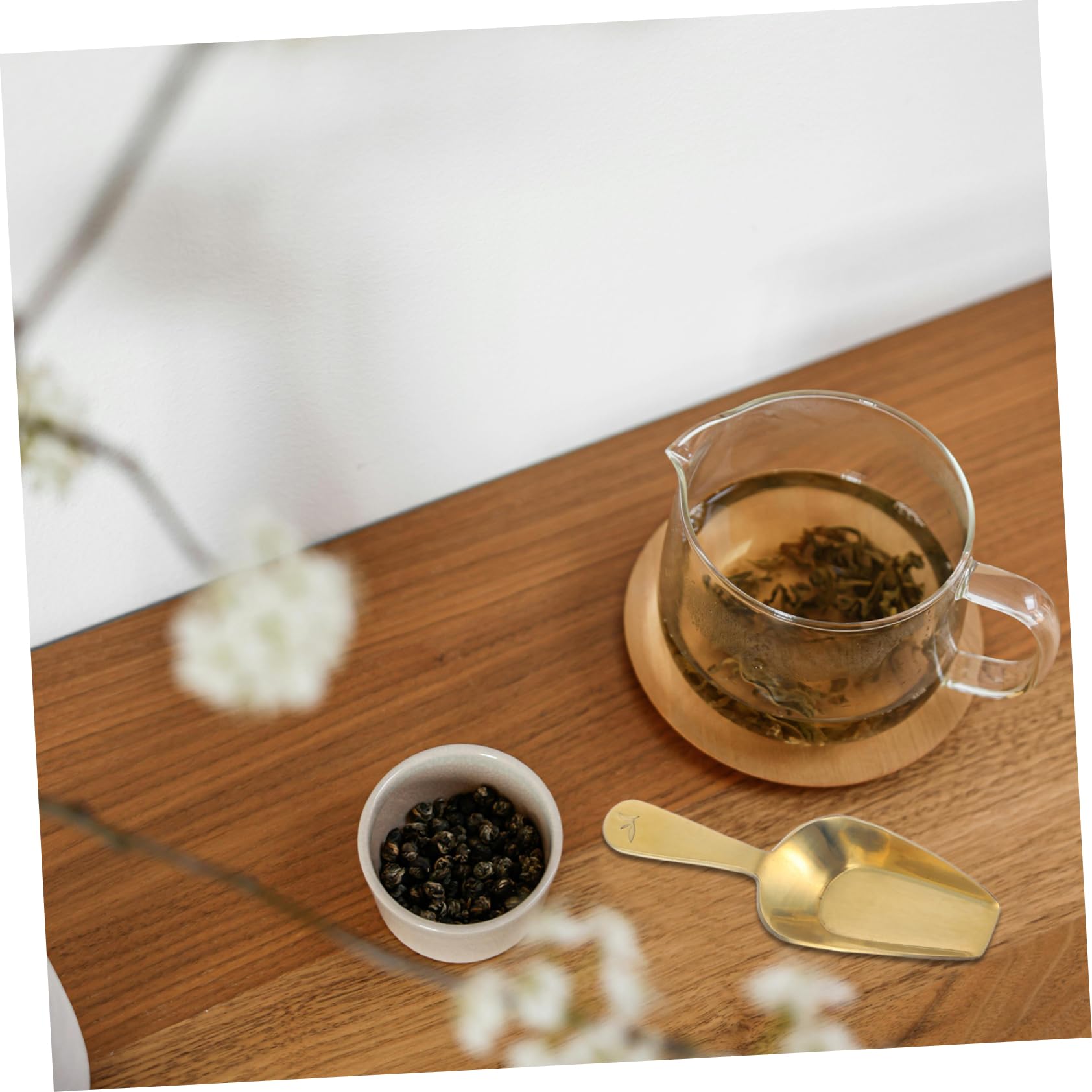Cuchara de Té de Latón Mini Forma de Concha, 2 Piezas, para Uso en Cocina