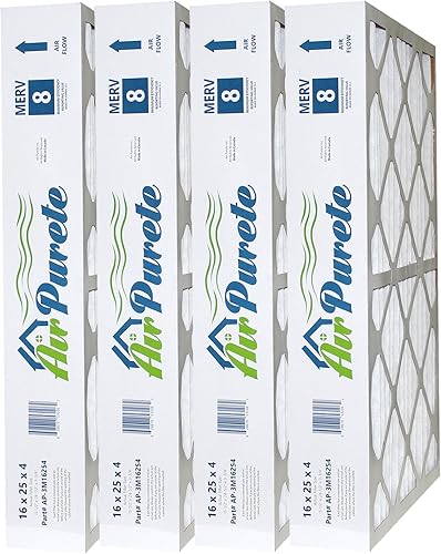 Miniatura 1 de Filtros de aire para horno AP-3M16254  Tamaño real 15-12 "x 24-12" x 3-34"  Tamaño nominal 16 x 25 x 4 plisados HVAC AC horno reemplazo  Paquete de