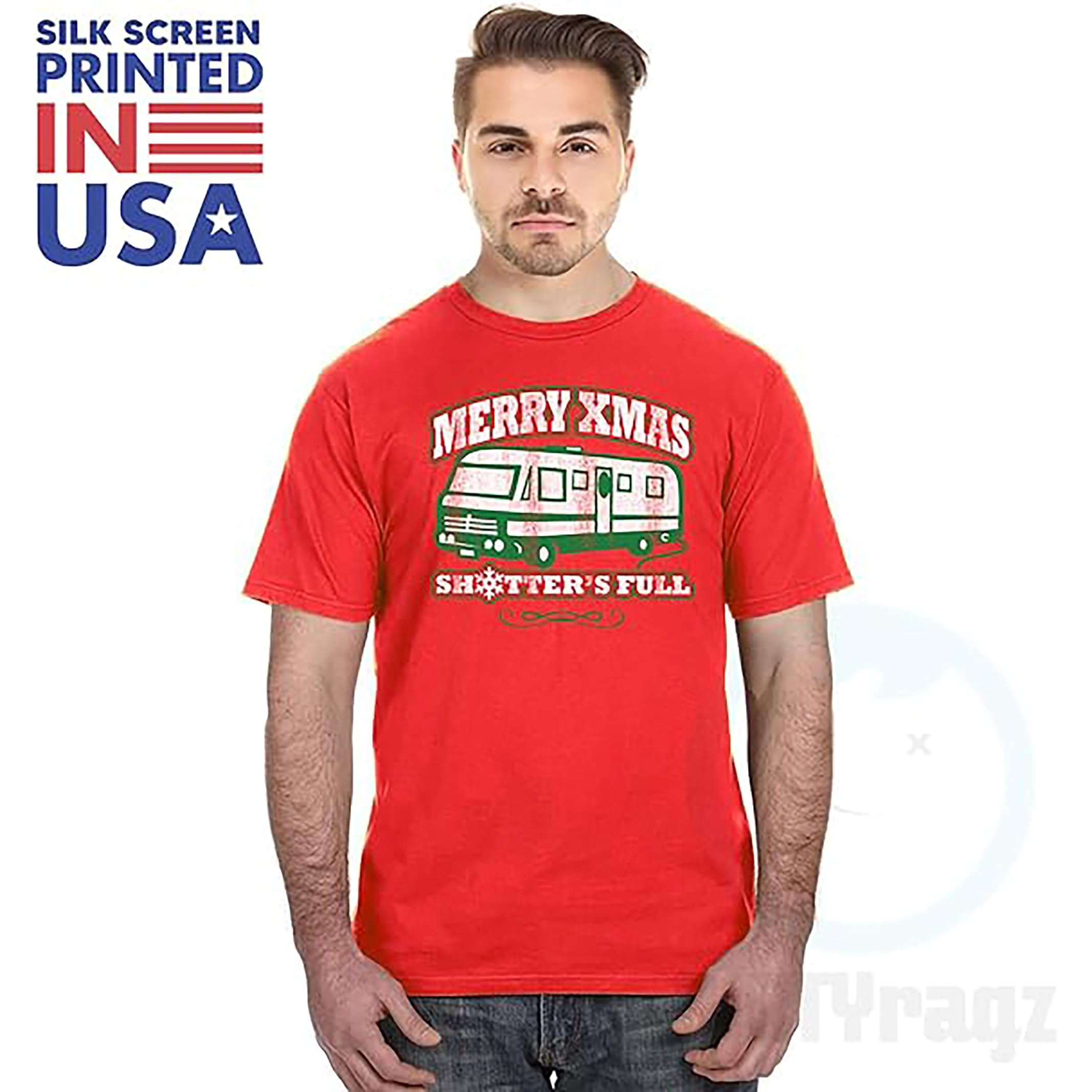 DIRTYRAGZ Camisa completa de Navidad para vacaciones Shitters - Divertidas camisetas de Navidad de la película Griswold para hombres y mujeres