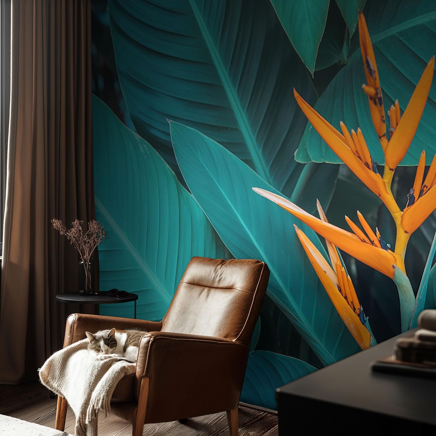 Mural Fotográfico Para Pared De Oficina 416x254 cm Flores frondosas
