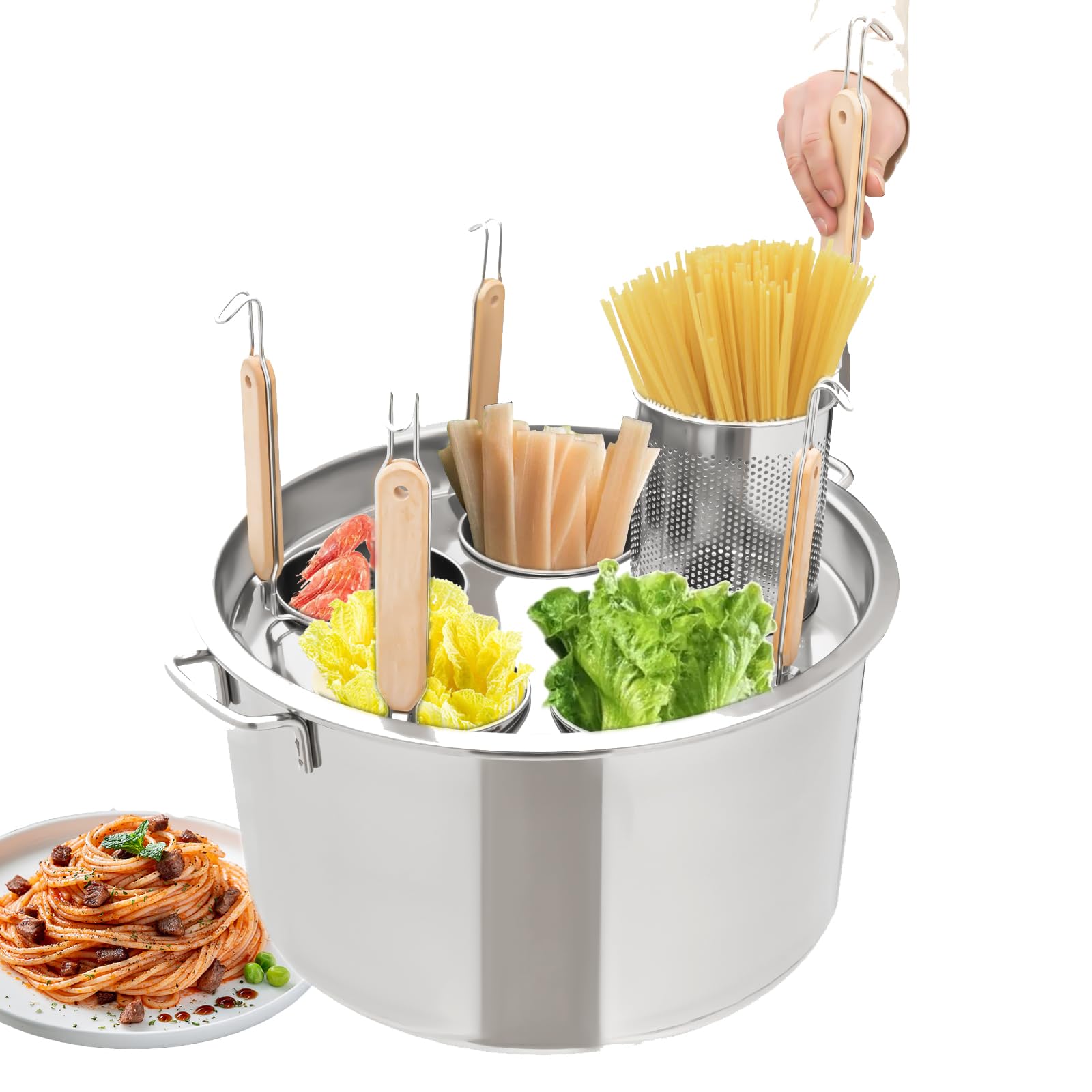 Marmite à pâtes 39Qt WXFKLDJ pour cuire plusieurs types de pâtes sans les mélanger