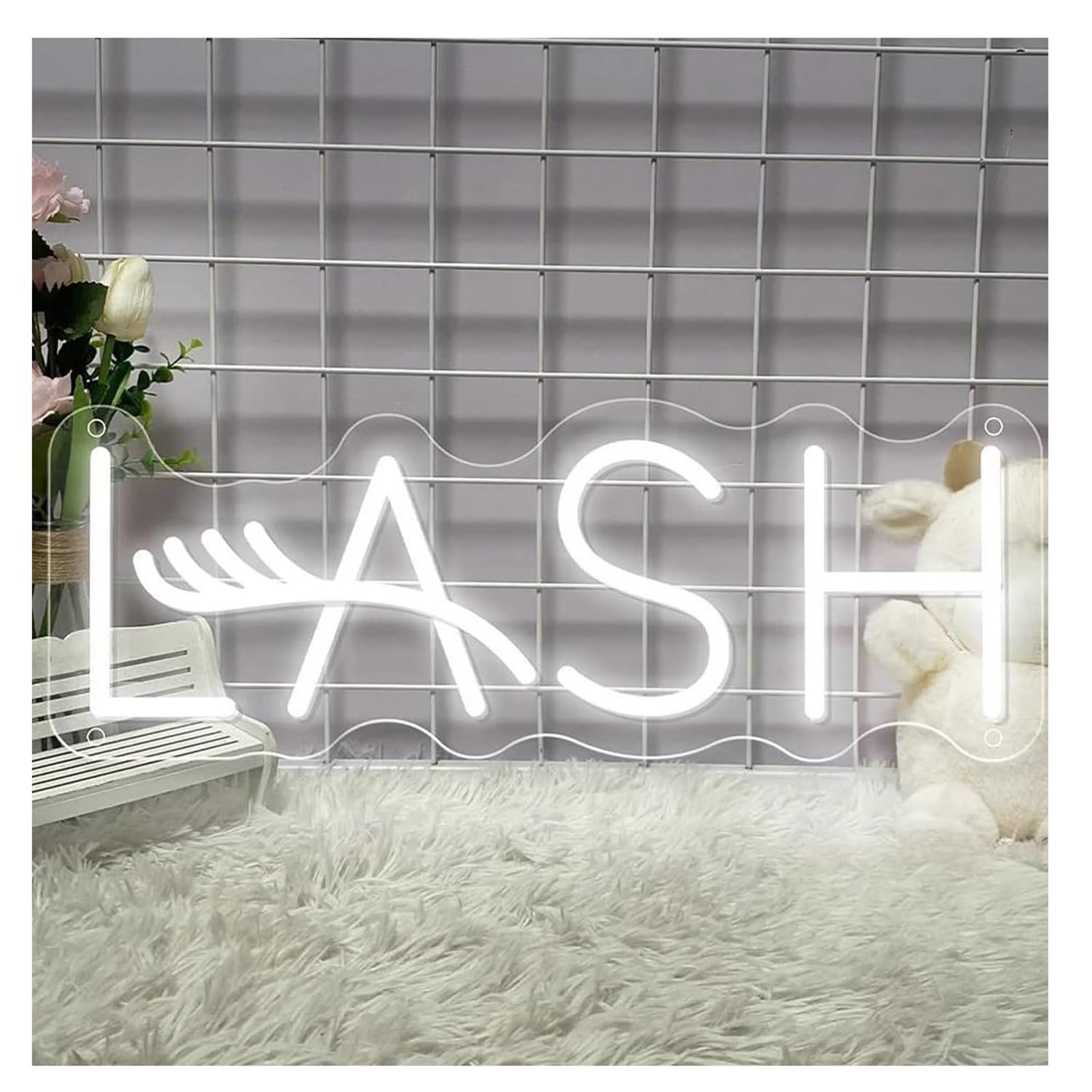 Zynther Neon lamp for neon Sign Lash Dimmable Lights for Beauty Salon Wall Hanging Business Decor Lamp(Une)