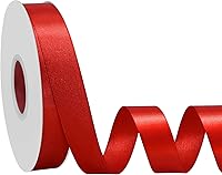 Vista 121 de Cinta de satén rosa polvoriento de doble cara, 3/8 pulgadas x 50 yardas, cintas de poliéster rosa polvoriento para envolver regalos, cinta de tela