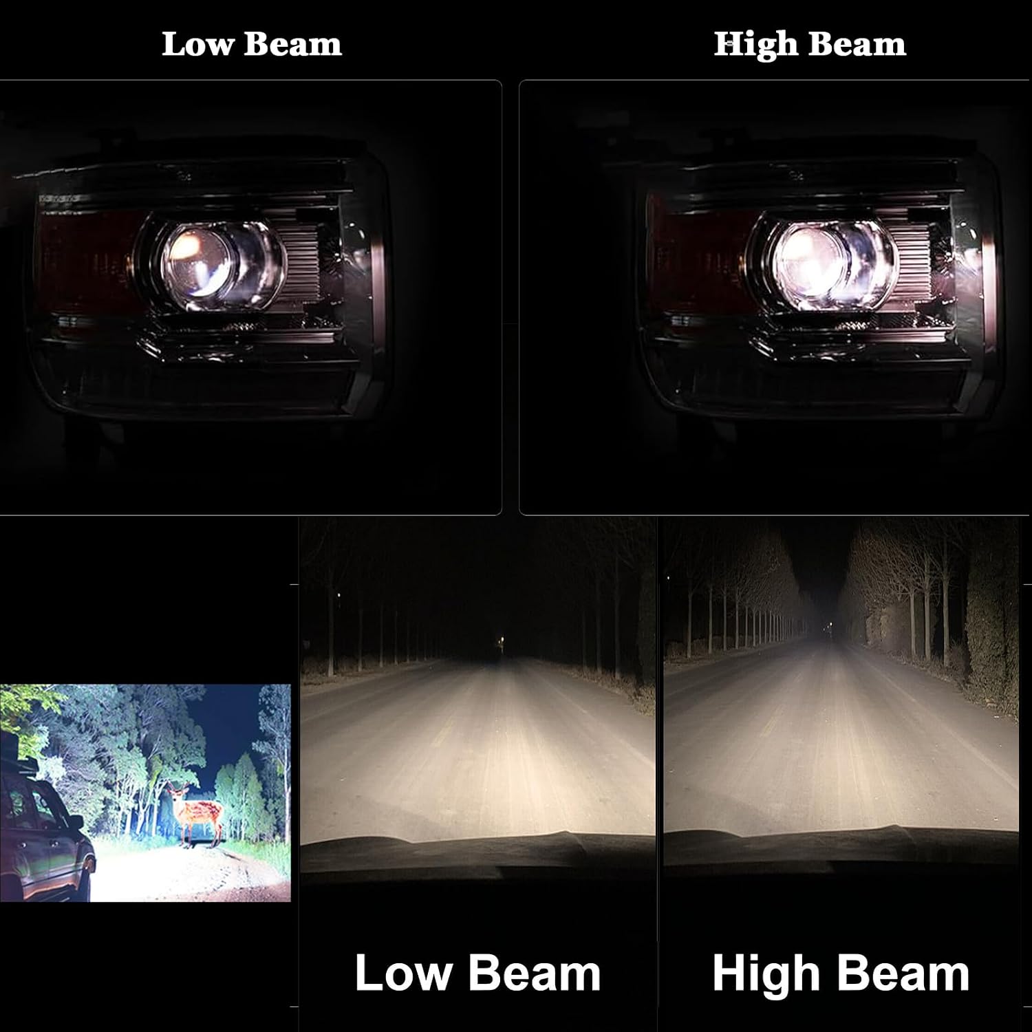 LED DRL Headlight for 14-18 GMC Sierra 1500, 15-19 Sierra 2500HD 3500HD