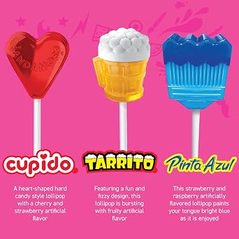 Vero Mix Banda Dulce Assorted Sweet Lollipops, Artificially Flavored, 1 Pound 4.31 Ounces, 40 Count Bag