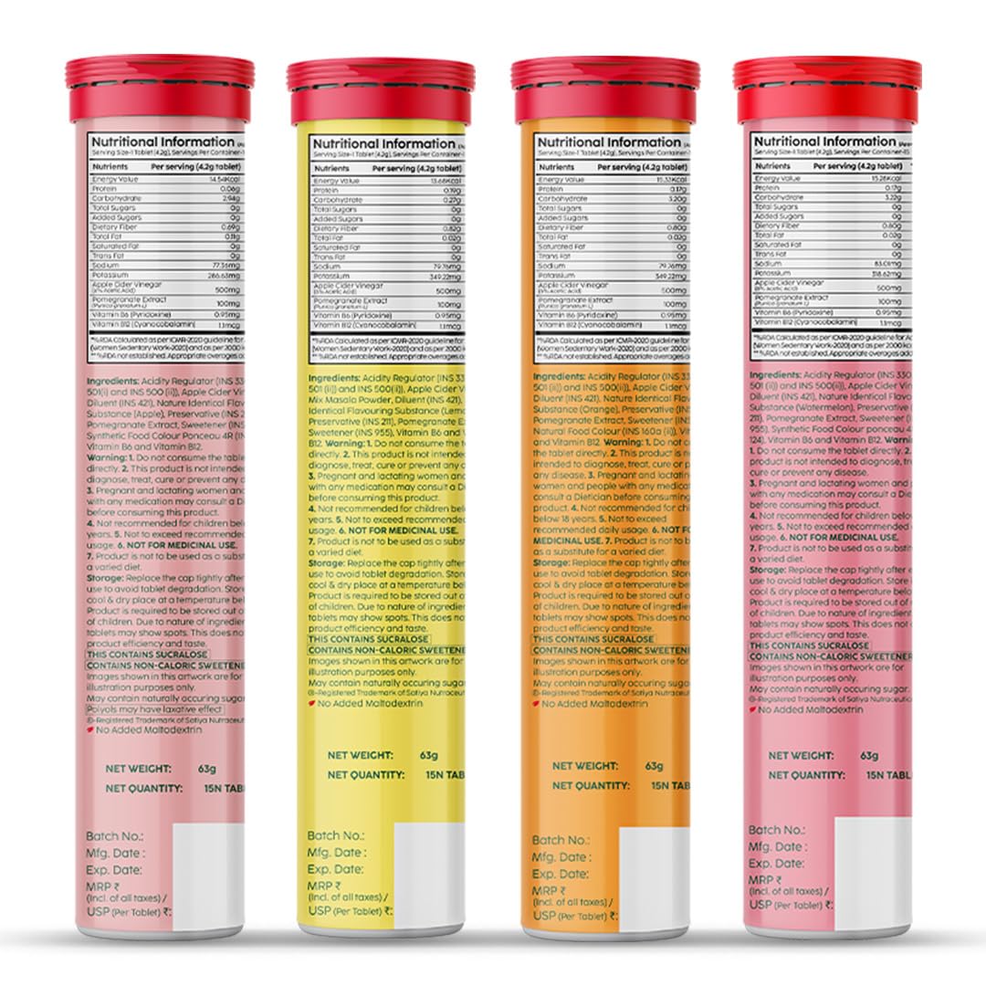 PLIX - THE PLANT FIX Apple Cider Vinegar Effervescent|With Mother ACV|Vitamin B6 & B12|Pack of 4 (Multi Flavour),60 Tablets|No Added Sugar|Easy to Carry & Consume, 410 grams PLIX - THE PLANT FIX Apple Cider Vinegar Effervescent|With Mother ACV|Vitamin B6 & B12|Pack of 4 (Multi Flavour),60 Tablets|No Added Sugar|Easy to Carry & Consume, 410 grams