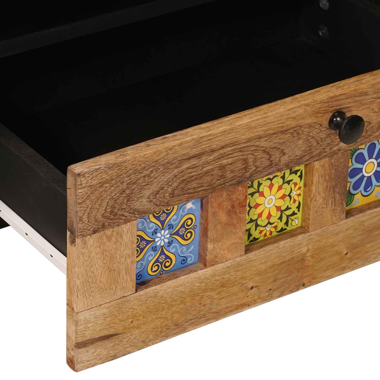 vidaXL Szafka pod telewizor Naturalny 80 x 33 x 46 cm Drewno z mango