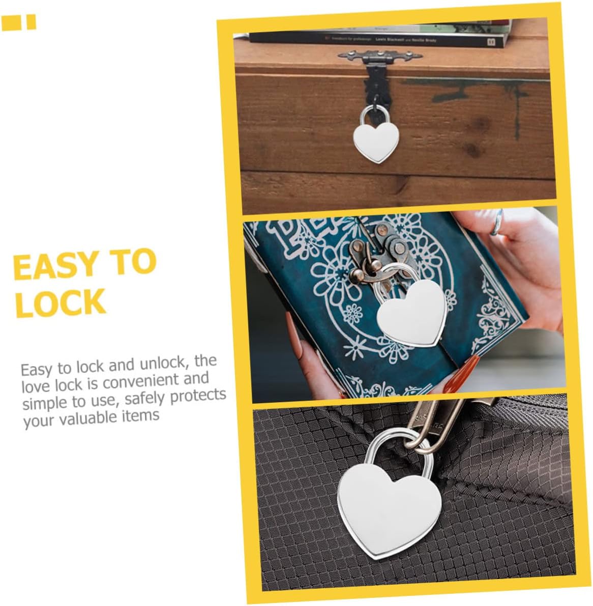 POPETPOP 2sets Heart Shaped Padlocks for Office Decor Love Locks Luggage Padlock