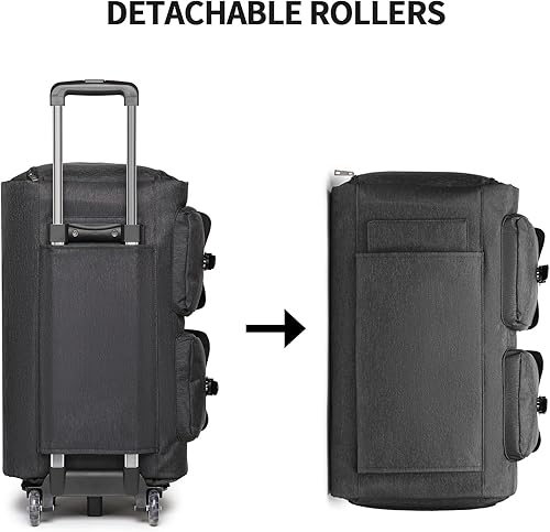 Miniatura 5 de seyfocnia Bolsas de ropa con ruedas, bolsa de ropa con ruedas, bolsa de ropa de viaje con compartimento para zapatos, bolsa de lona con ruedas