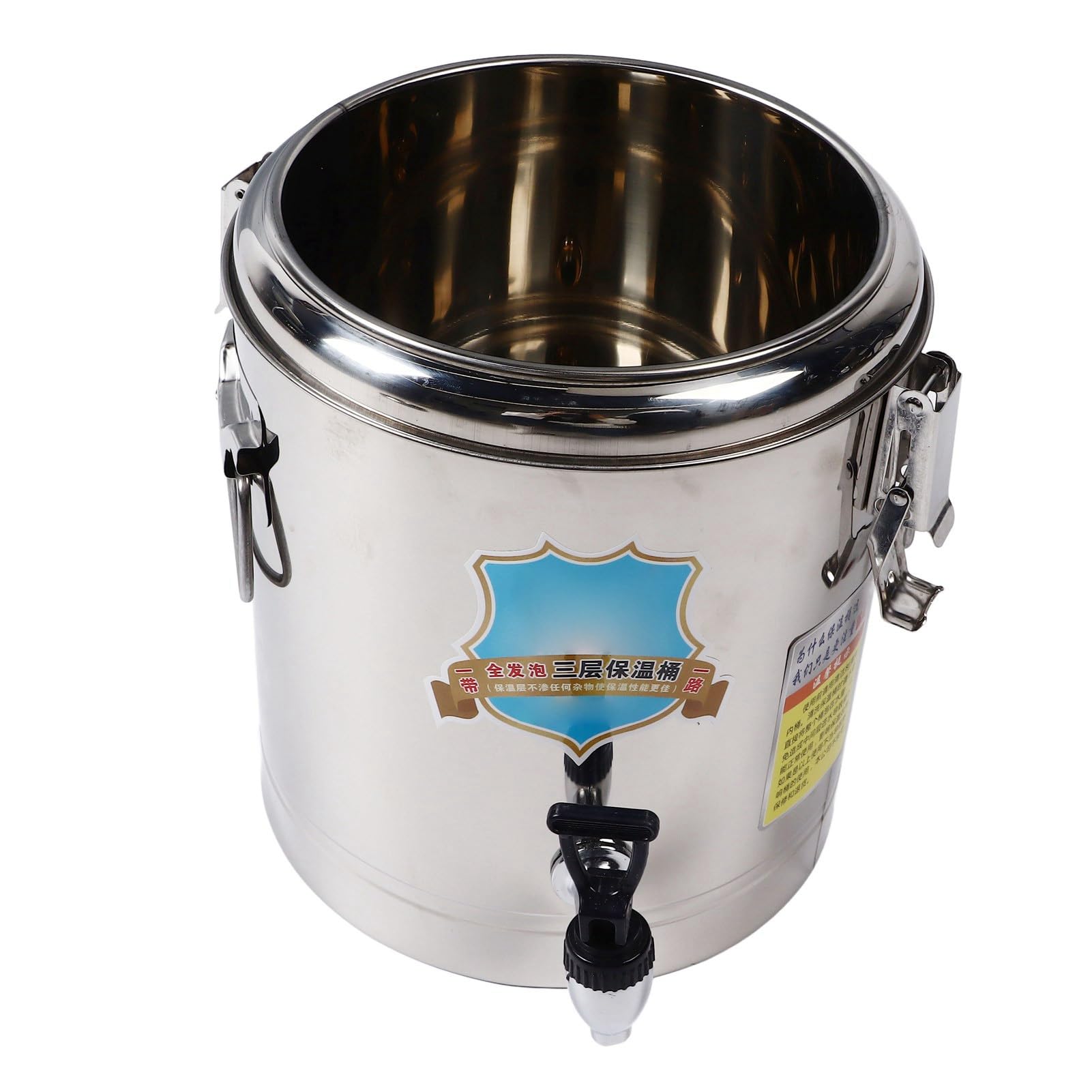Generic Cubo de Sopa de Acero Inoxidable Aislado de 10 litros con Grifo Duradero para Restaurantes de Acero Inoxidable 304