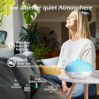 GeeRic Aroma Diffúzor 550ml - Ultrahangos Párásító Illóolajokhoz, 7 Színű LED Világítással, Távirányítóval, Automata Kikapcsolással Hálószob 4