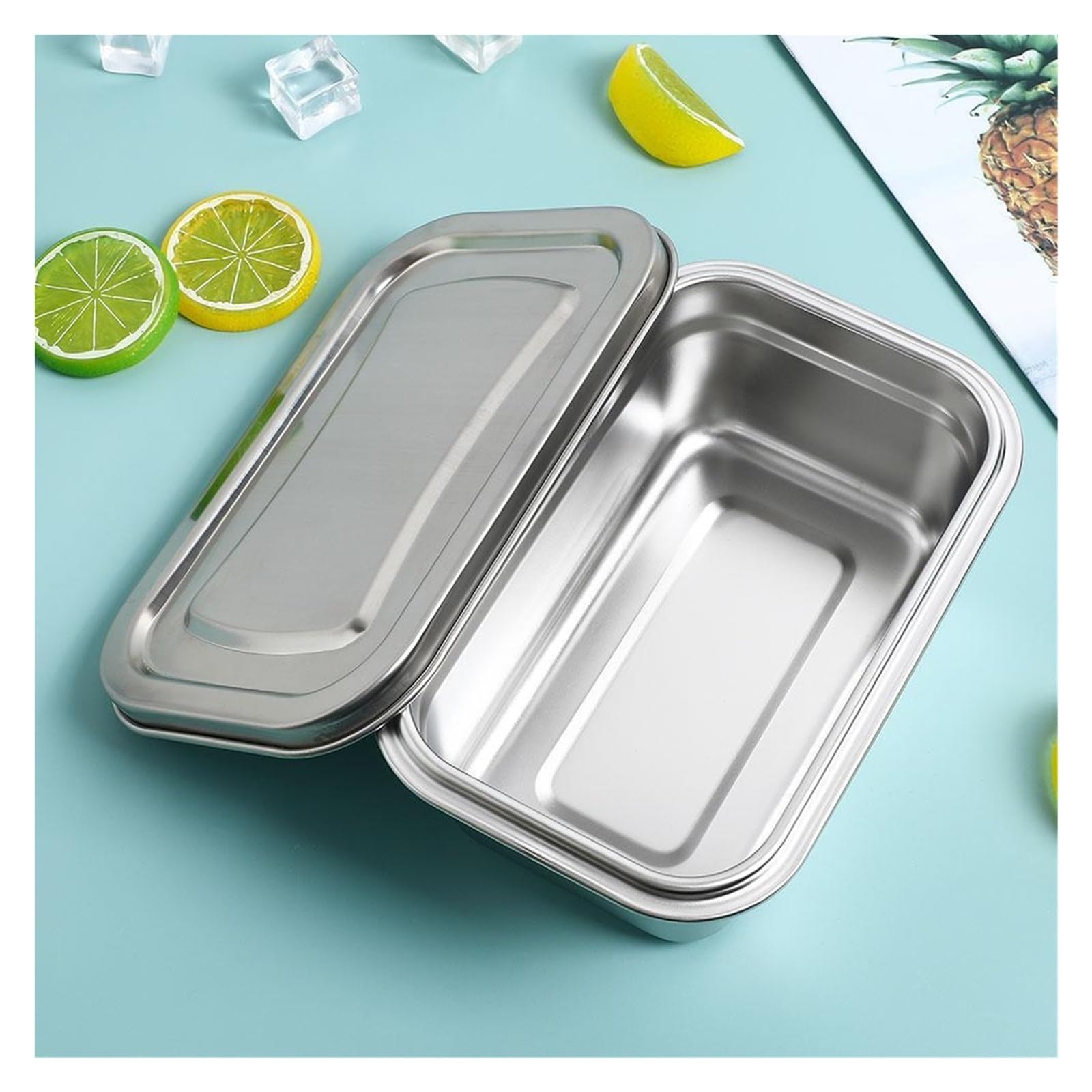 6 Stück Eiscreme-Box, 720 ml, Edelstahl-Lebensmittelboxen Für Küche | Zur Aufbewahrung im Gefrierschrank, selbstgemachter Eisbehälter, luftdicht verschließbare Frischebox