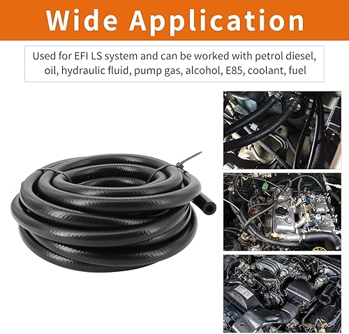Miniatura 5 de Kit de línea de combustible de PTFE de 25 pies, manguera de combustible 6AN 3/8 pulgadas, línea de inyección de combustible EFI LS, kit de montaje