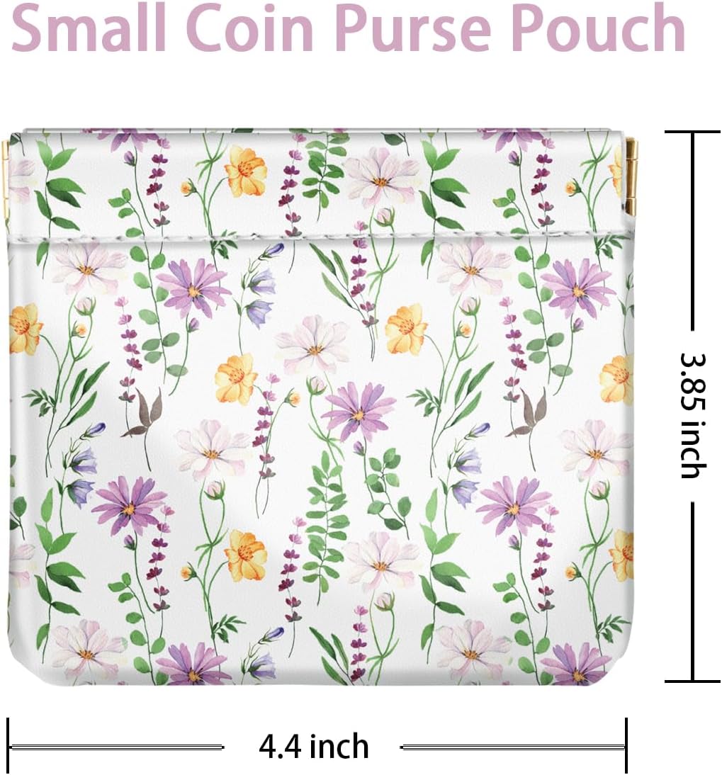 White Daisy Squeeze Coin Purse Pouch Small Makeup Bag for Purse image 4