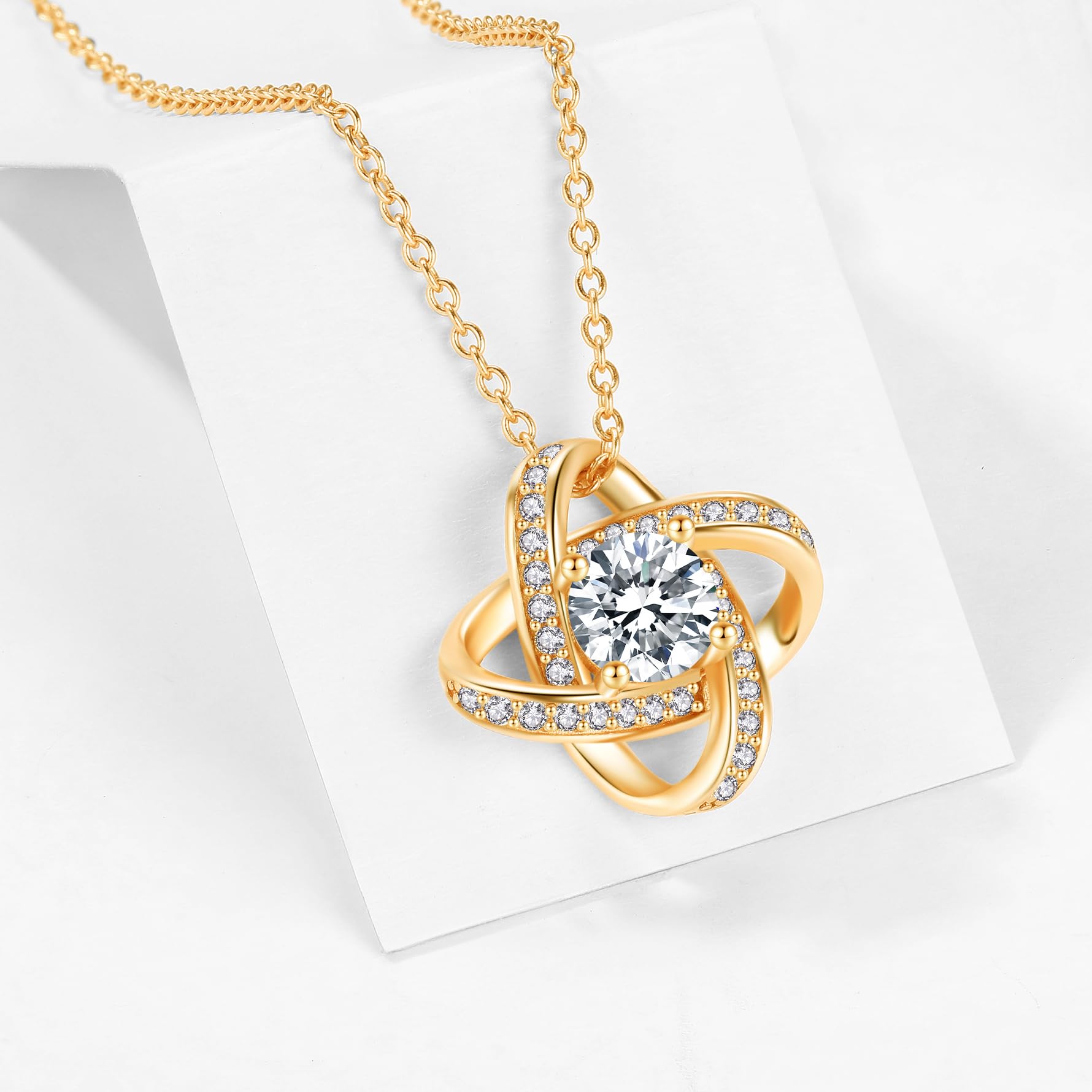 Jrêveinfini Halskette Damen 925 Silber mit Anhänger, Ewiger Knoten Schmuck für Frauen mit Geschenkbox, Geschenk zu Weihnachten, Valentinstag, Muttertag & Geburtstag