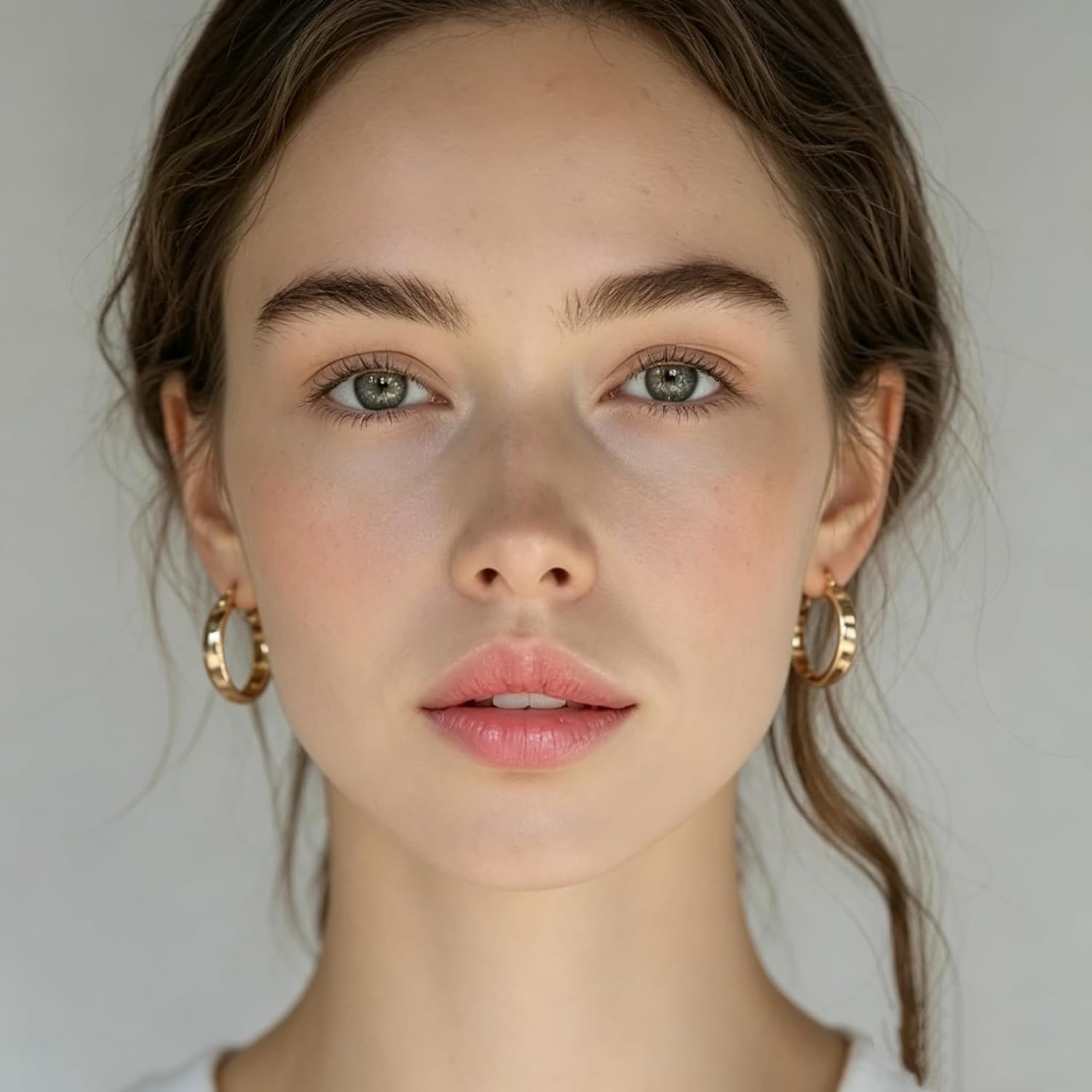 Milan Chiva 14K Gold Plated Small Huggie Dangle Earrings | Lightweight Trendy Heart Dainty Jewelry Hypoallergenic Chunky Gold Hoops Earrings Jewelry Mothers Day Gift for Women