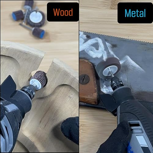 Miniatura 5 de LINE10 Tools Kit de accesorios para herramientas rotativas de rueda de lijado de mini aleta, vástago de 18 pulgadas, paquete de 20