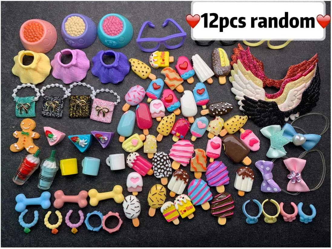 TTPets lps Accessories 12pcs Random, lps Accessories ice Cream Wings Glasses fit lps Cats and Dogs Kids Gift