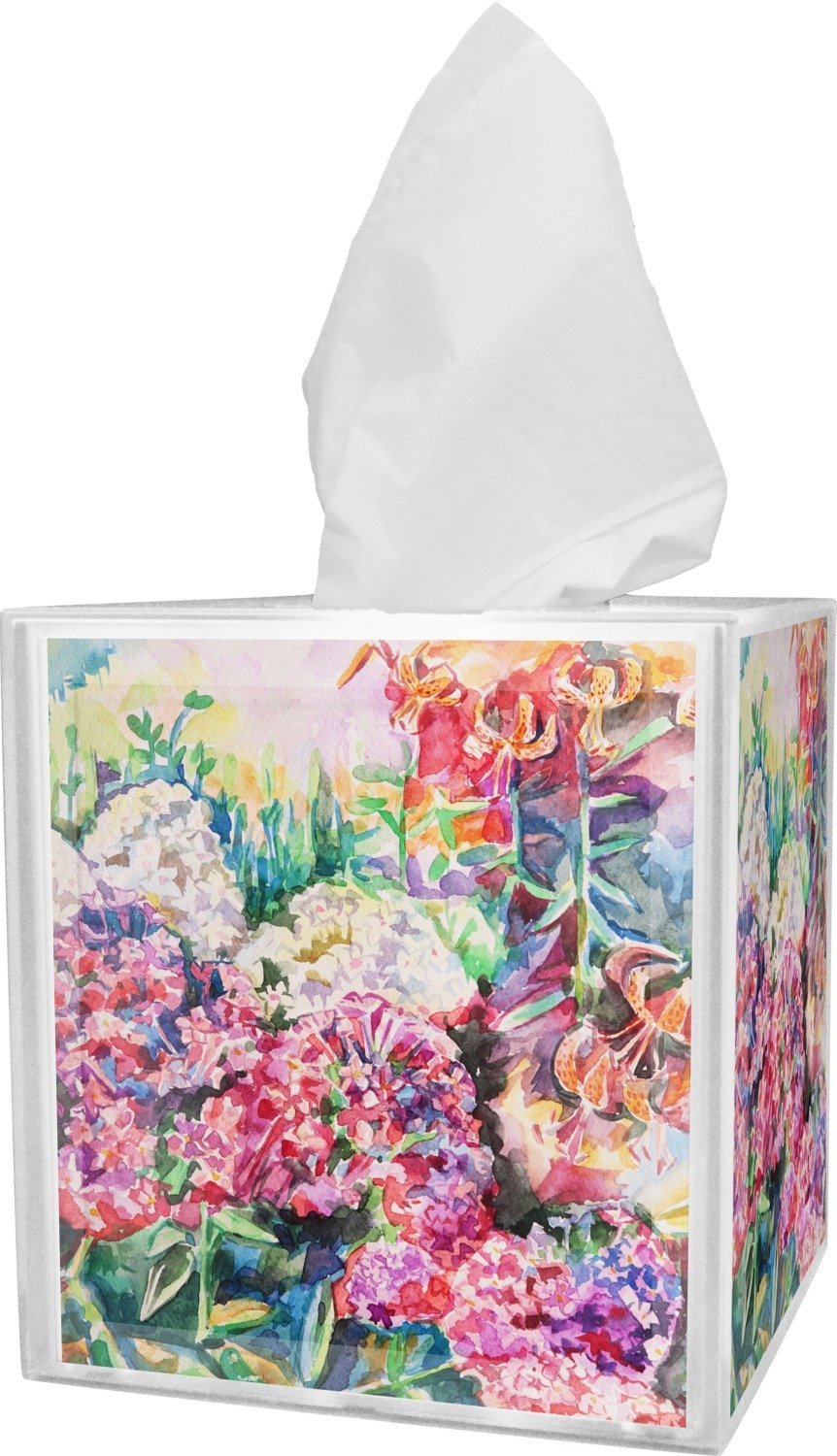 RNK Shops Watercolor Floral Tissue Box Cover