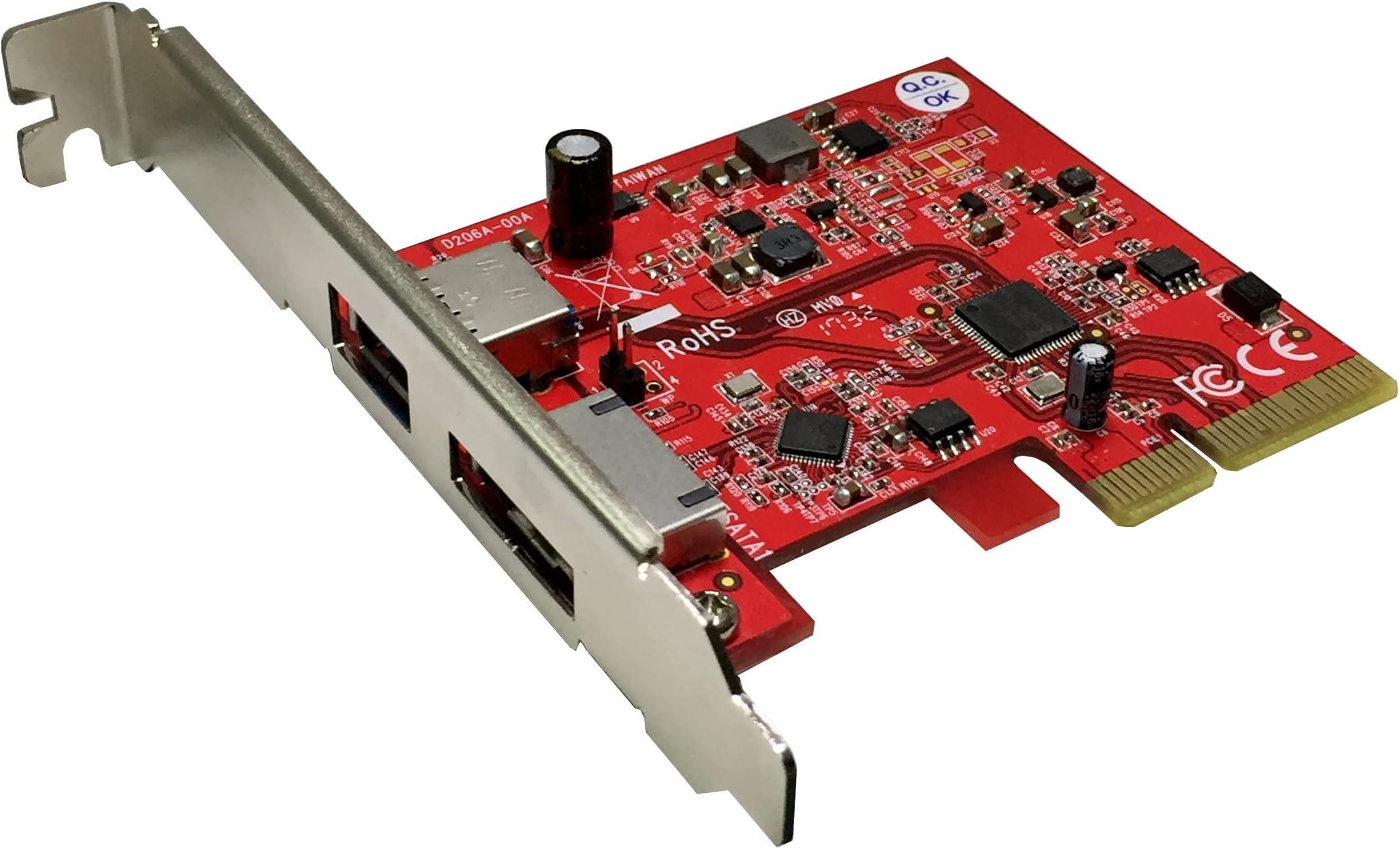 Ableconn PU31A-ESA 1-Port USB 3.1 10 Gbps Type-A & 1-Port eSATA III 6 Gbps PCI Express (PCIe) x4 Host Adapter Card