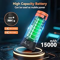 Vista 2 de Rechargeable Camping Light with Stand 7ft Max Height, 15000mAh Portable Cordless LED Work Light, 5500 Lumen 6500/4500/3500K Dimmable Emergency