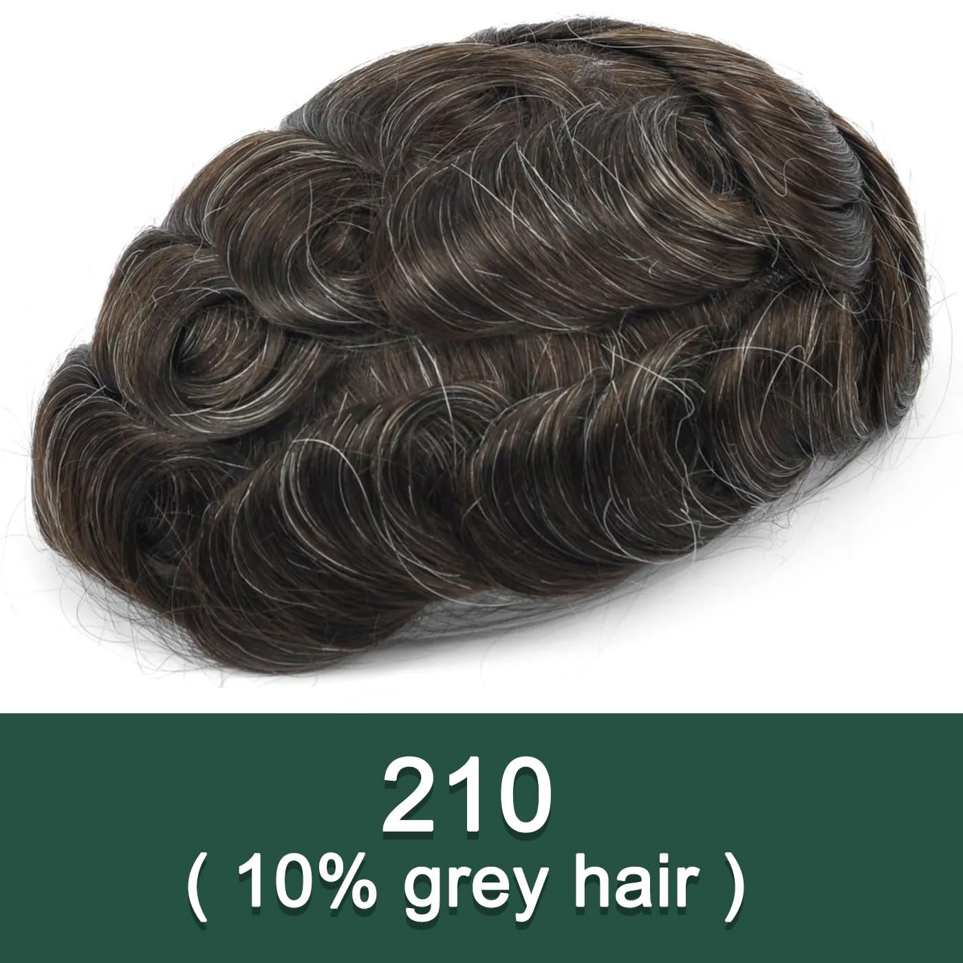 Ehairc Toupee For Men Full Swiss Lace Hair System For Men 100% Human Hair Breathable Men'S Toupee Hairline Bleach Knots Natural 90% Density Mens Lace Wig Base Size 8X10" (#210) - Image 2