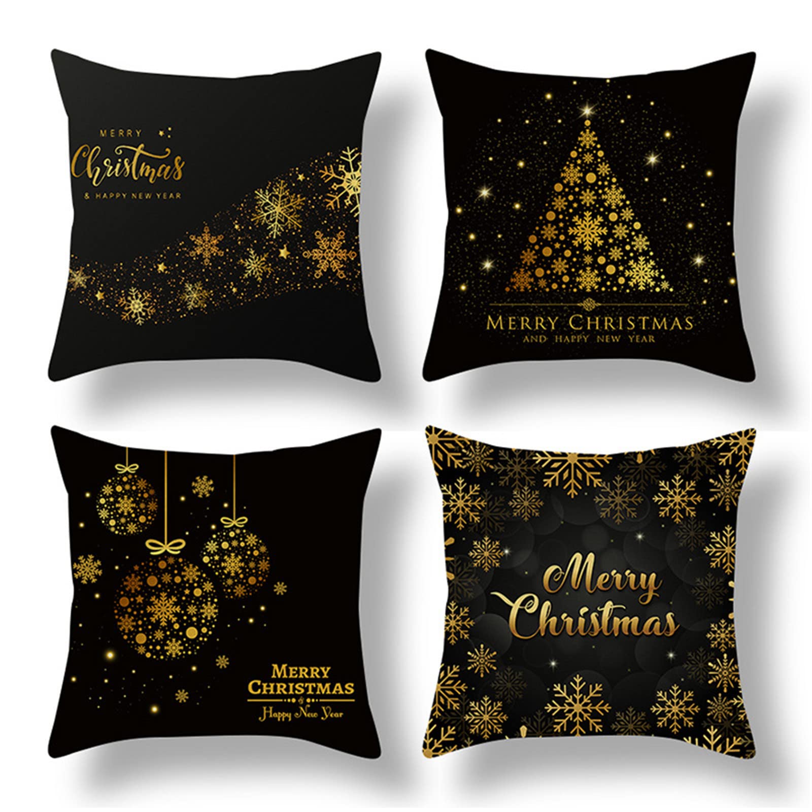 Housse coussin 70x70cm double face lin résistante Noël