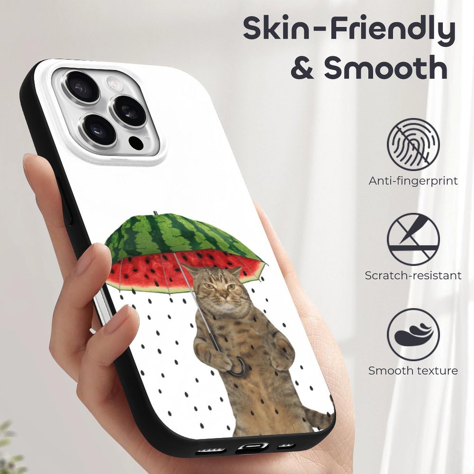 Amazon.co.jp: iPhone16 Pro 用 ケース 猫 ネコ おもしろ スイカ 西瓜